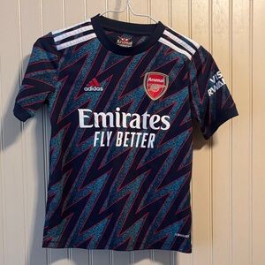 adidas Kids Arsenal soccer Jersey - Blue and Red Zigzag